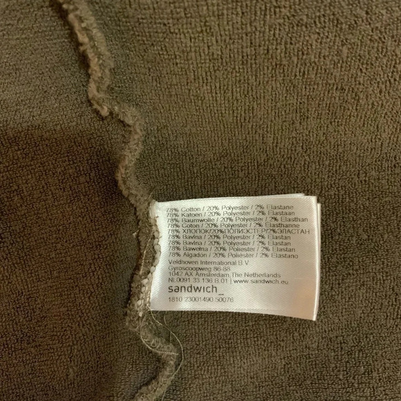 SANDWICH Olive Lace Sweatshirt Shift Dress Size M - Picture 12 of 15